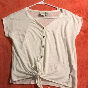 Cropped Tie button up T-shirt  ★